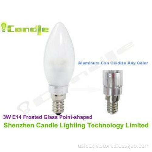 3 W AC85 ~ 265V E14 Led Candle Shape Bulb Dimmable , Black
